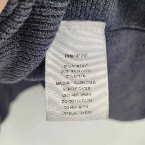 Mer sea greyish bluish Pancho sweater turtleneck one size fits up to large - Picture 6 of 6